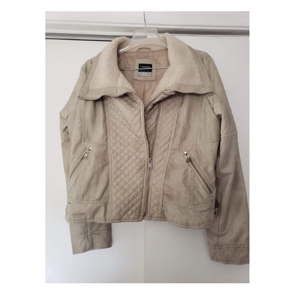 Thinner Womens Moto Faux Leather Jacket